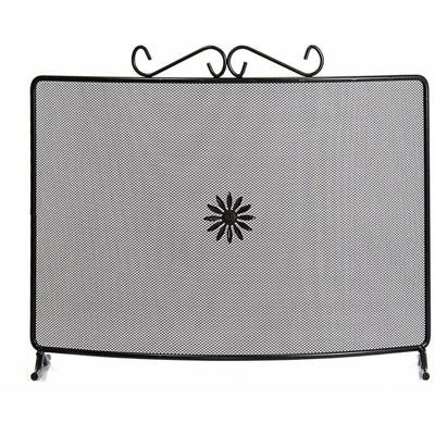 Parascintille per camino a schermo rettangolare in ferro battuto -60 X h 60 cm