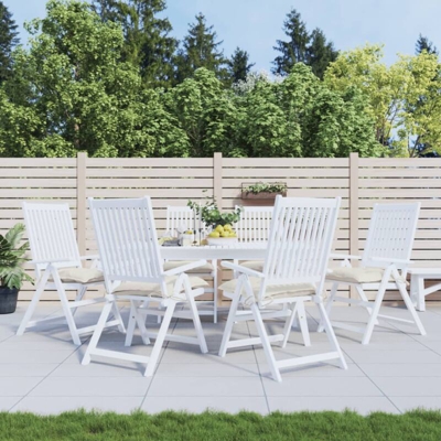 vidaXL Cuscini per Sedie 6 pz Bianco Crema 40x40x7 cm in Tessuto - crema