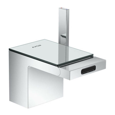 Hansgrohe AXOR MyEdition Einhebel-Bidetmischer mit Push-Open Ablaufgarnitur, colorazione: cromo/vetro a specchio - 47210000