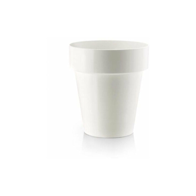 Vaso tondo cilindro Porto Colour vasi in resina colorati da esterno e giardino fiori e piante. -DIAM 40 x H 43.5 cm / Bianco