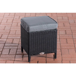 Sgabello da giardino in polyrattan VILATO Nero/liscio Grigio ferro características