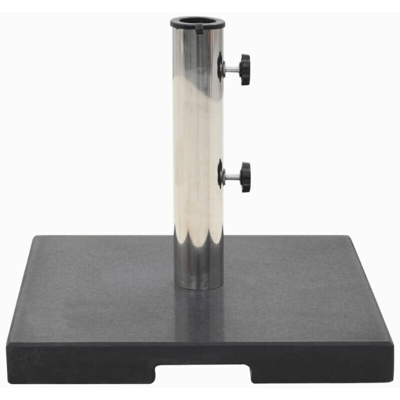 Base per Parasole in Granito 20 kg Quadrata Nera - Nero - Vidaxl