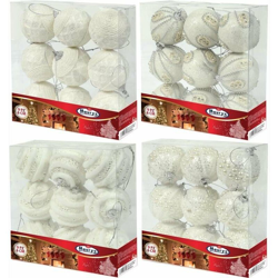 BOX NATALE 9 SFERE LUXURY BIANCO COLORI ASSORTITI 6 CM - Maury's en oferta