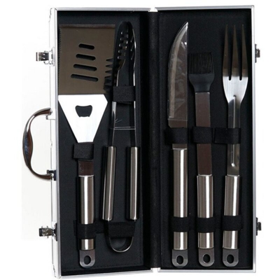 Valigetta Barbecue DKD Home Decor Metallo Acciaio inossidabile (6 pcs)