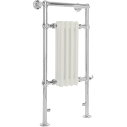 Hudson Reed Elizabeth Scaldasalviette Tradizionale Elettrico di Design Verticale - Termoarredo Bagno Classico - Acciaio Bianco e Cromato - 400W - 930 precio
