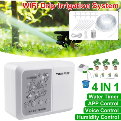 25Pcs 10M Sistema di irrigazione a goccia automatico con tubo da giardino Wifi App Timer Garden
