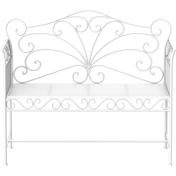 Panchina Biposto da Giardino Stile Romantico in Ferro, Bianco, 109.5x51x95.5cm - Outsunny precio