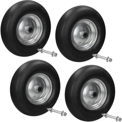 4 x Ruota per carriola gomma piena PU antiforatura 4.80/4.00-8 nero incl. asse características