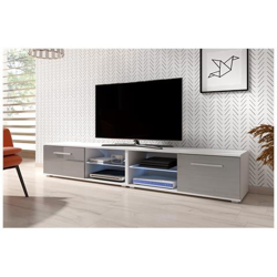 Mobile Tv Modernista Punes Bianco / grigio Lucido 140 Cm Led precio