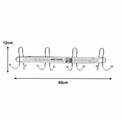 Appendiabiti Da Parete Metallo 8 Posti Ganci Appendini Muro Giacche 21555