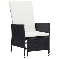 Sedia Da Giardino Reclinabile Con Cuscino In Polyrattan Nero en oferta