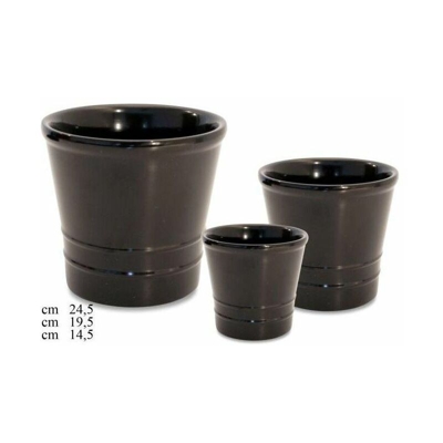 Coprivaso Nero Bordo Rilievo Set 3 Pezzi - VEA
