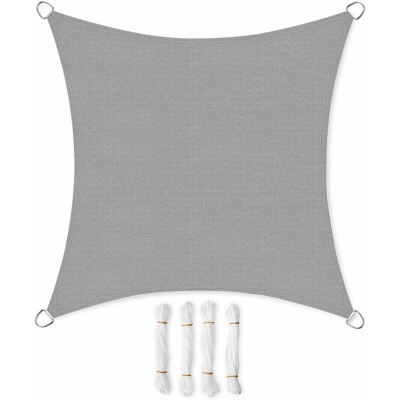 Vela Ombreggiante 3 x 3 m, Tenda a Vela in HDPE, Schermo UV, Respirante, per Giardino Terrazzo Balcone, Grigio Fumo GSS033G01 - Grigio Fumo