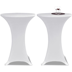 Copritavolo ?70 cm Bianco Tessuto elasticizzato 2 pezzi - Bianco precio