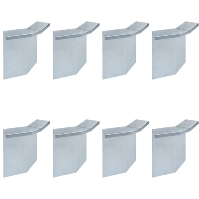 Connettori Recinzione per Lumache 8 pz Acciaio 10x10x25 cm - Argento - Vidaxl