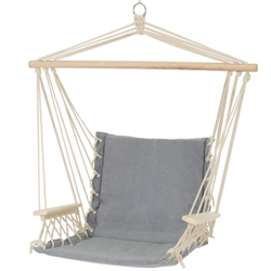 Sedia sospesa con braccioli in legno poltrona da appendere per giardino grigio precio
