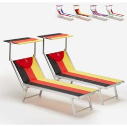 2 lettini prendisole spiaggia mare professionali in alluminio Santorini Europe | Germania características