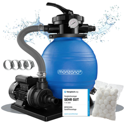Monzana - Pompa filtro a sabbia 10,2 m³/h impianto di filtraggio per piscine + 700g Filtro balls sfere per pompe da piscina en oferta