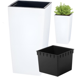 Urbi Vaso di fiori alta 11,4 litri, plastica, 19,5 x 19,5 x 37,5 cm in colore bianco precio