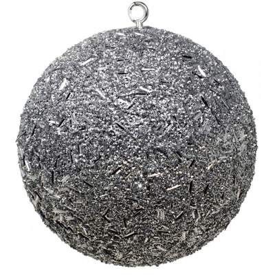 Sfera Natalizia Grande 25 cm Argento Decorata con Paillet e Strass 46110S