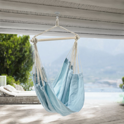 Casa.pro - Sedia Amaca Sospesa Girevole a 360° Poltrona Appendibile per Interno / Esterno 180 x 125 cm Carico max.150 kg - Azzurro Pastello características