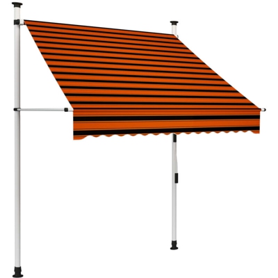 Tenda da Sole Retrattile Manuale Arancione e Marrone 150 cm - Multicolore - Vidaxl