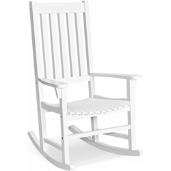 Sedia a Dondolo da Esterno, Sedia con Struttura in Legno di Acacia, Poltrona Relax per Giardino Prato Balcone Cortile, Capacita di Carico 160 kg características