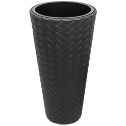 Vaso di fiori alto in rattan sintetico 23 litri antracite 30 x 55 cm características