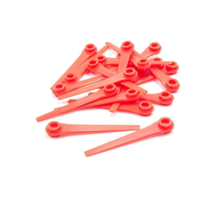 vhbw 20x Lame di ricambio compatibili con Gardena 2414, 8840, 8841, 9823, 9825, AccuCut (Art.-Nr. 2417-20) Tosaerba - rossa, plastica