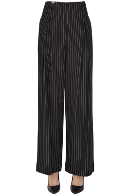 Pinstriped wide leg trousers