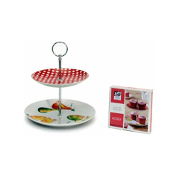 Alzata 2 Piani Decorazione Honey Rosso 21/17cm en oferta