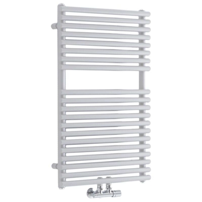 Hudson Reed Magera Scaldasalviette Moderno di Design Verticale - Termoarredo Bagno con Attacchi Centrali - Acciaio Bianco - 304W - 835 x 500mm