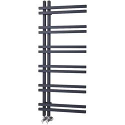 Hudson Reed Tika Scaldasalviette Moderno di Design Verticale ad Acqua - Termoarredo Bagno Contemporaneo a Bandiera - Acciaio Antracite - 526W -1200 x en oferta