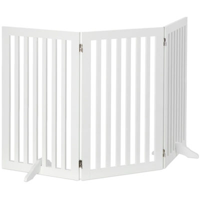 Griglia in Legno, Regolabile, Cancelletto per Cani, Divisorio per Bambini, Camino & Stufa, 91,5x154cm, Bianco