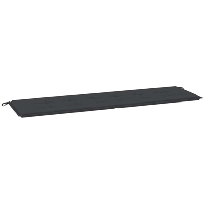 vidaXL Cuscino per Panca da Giardino Nero 180x50x4 cm - Nero