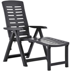 Lettino Prendisole Pieghevole in Plastica Antracite en oferta