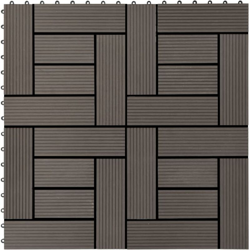 vidaXL Piastrelle per Decking in WPC 11 pz 30x30cm 1mq Marrone Scuro - Marrone características