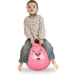 Relaxdays - palla per saltare, con maniglia, adatta per interno ed esterno, con disegni di animali, 45 cm di diametro, rosa precio