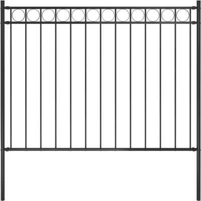 Recinzione da Giardino in Acciaio 1,7x1 m Nera - Nero - Youthup
