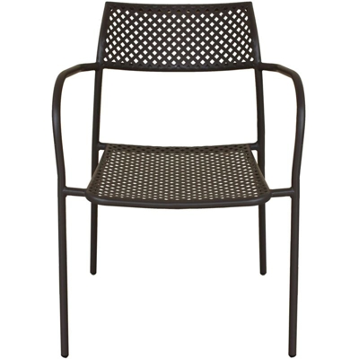 Milani Home - Poltrona Sedia Impilabile In Ferro Antracite Per Esterno Giardino, Portico, Ristorante, Gelateria Bar Hotel Albergo