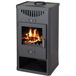 Stufa a Legna 11 Kw Acciaio Caminetto Camino con Vetro Ceramico Carbone Focolare en oferta