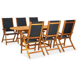 vidaXL Set da Pranzo da Giardino 7 pz in Legno Massello di Acacia - Marrone precio