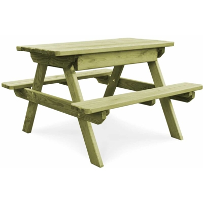 Tavolo da Picnic con Panche in Legno di Pino Impregnato FSC