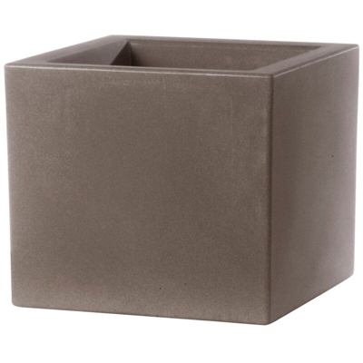 Vaso Cubo Schio Essential in resina da giardino per fiori e piante. -40 cm / Cappuccino