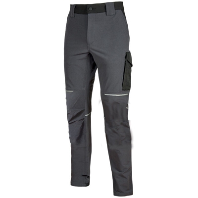 WORLD - PANTALONE DA LAVORO IN COMODO TESSUTO U-4 RESISTENTE, TRASPIRANTE, IDROREPELLENTE - WFU196AG ASPHALT GREY U-POWER - Taglia XXL