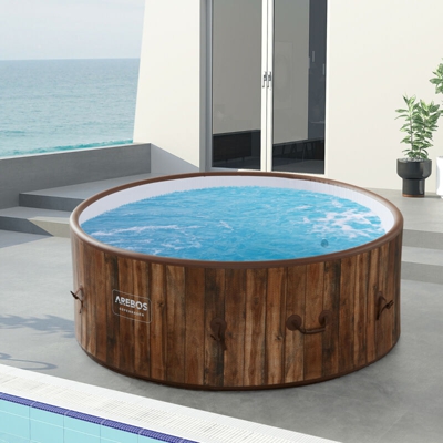 AREBOS Whirlpool Benessere Piscina Riscaldante Massaggio Gonfiabile Round