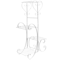 Mensola per vasi da fiori in metallo a 4 livelli, bianca precio