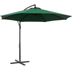 Ombrellone Impermeabile Decentrato Verde Struttura in Acciaio con Manovella ?300 x 250 cm - Outsunny características