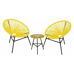 Set di mobili da giardino e terrazza Acapulco, 2 posti, giallo, rattan sintetico, sedie (80x76x85) - Kiefergarden características