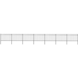 Recinzione Giardino Punta a Lancia in Acciaio 11,9x1,2 m Nera - Nero - Youthup precio